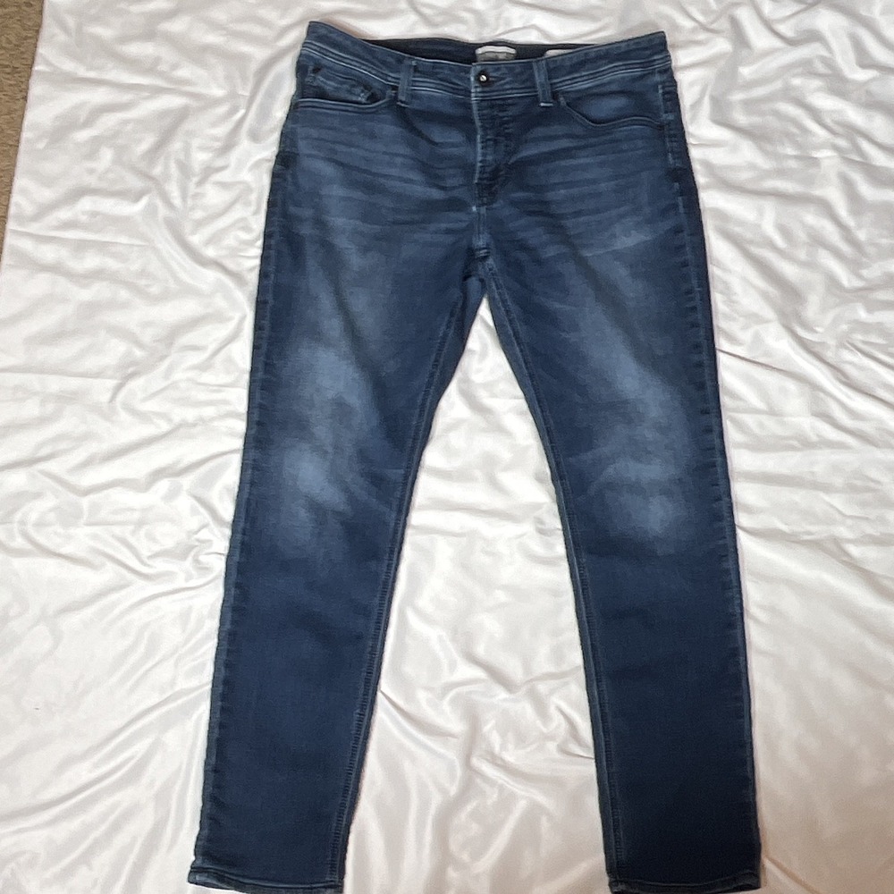 Departwest Men's Performance Stretch Seeker Tapered Fit Blue Jeans Size 38/34
